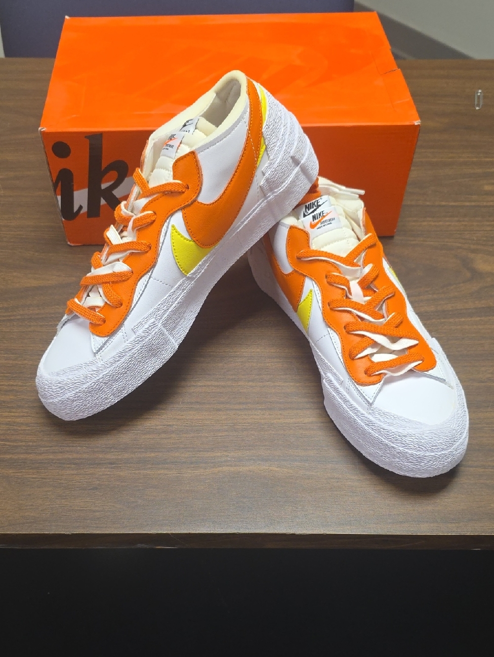Nike Blazer Low Sacai Magma Orange/White Men's Size 13 DD1877-100 New
